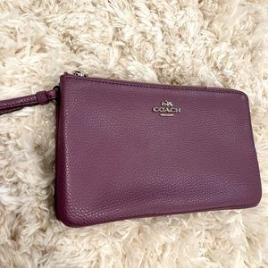 Coach Leather Double Zip Wallet